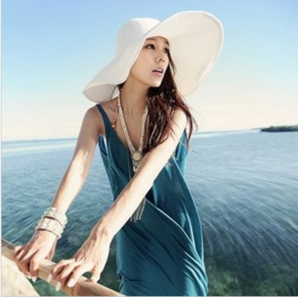 Free shipping high quality  straw plaited article thicken Large brimmed hat sunbonnet  Big straw hat