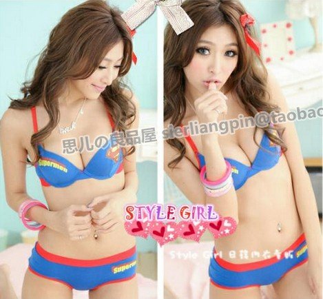 free shipping- High Quality super man Sexy&Fashion Simple Natural bra set (push up), Sexy lingerie,wholesales&retails