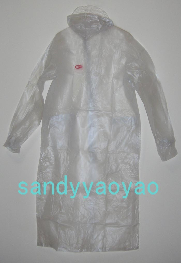 Free shipping high quality Transparent adult raincoat pvc material white wholesale
