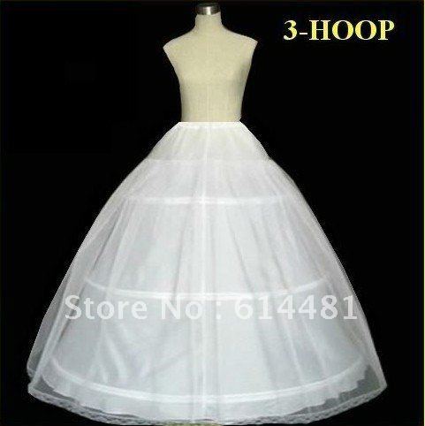Free Shipping High Quality White Cheap Three Hoop Ball Gown Wedding Petticoat 2012