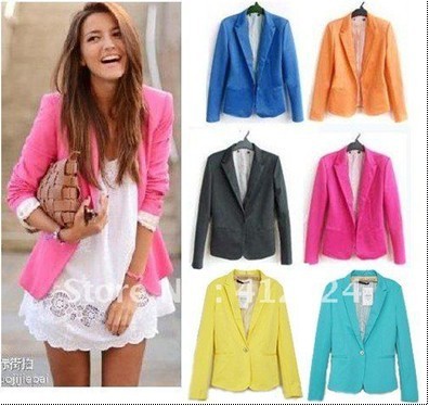 Free Shipping!High Quality!Women Fashion Turn-down Collar Femiculine One Button Tailored Jacket Outer OL Career Blazer XS S M L