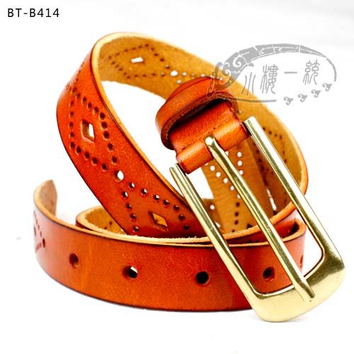 Free shipping high-quality Women Pin Buckle Perforated Leather Cowhide 1" Casual Belt Jean Belt fashion ladies belts aBT-B414as