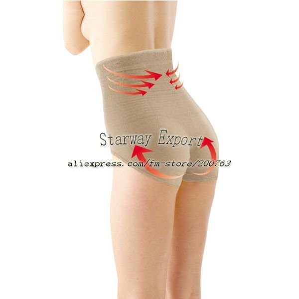 Free Shipping High Waist Briefs Slim Underpants Body Shaping Shorts Raise The Buttocks Hold Buttock Shape Panties 12pcs