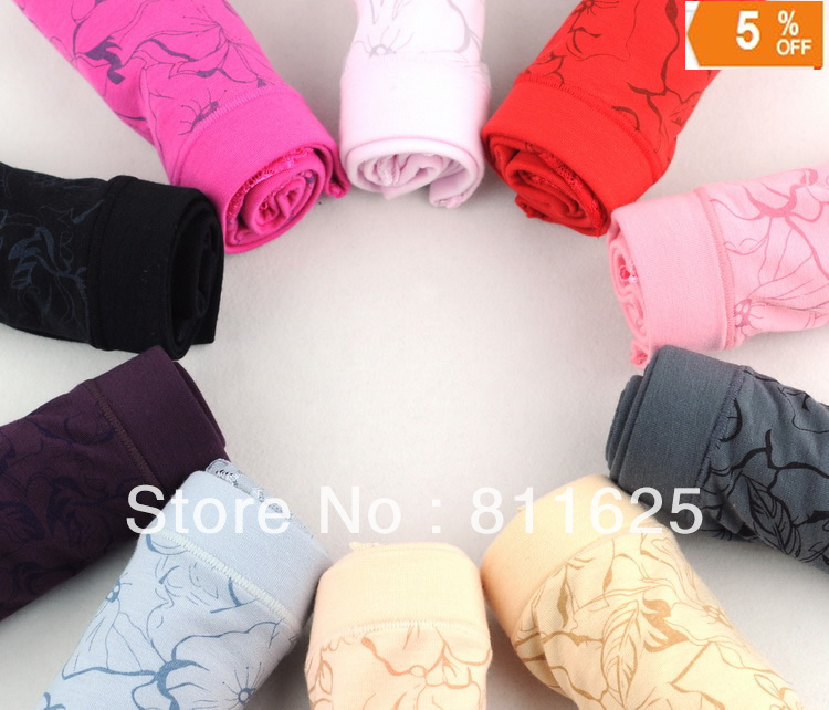 Free shipping High waist  sex lady bud silk underwear lady's modal briefs 4pcs/lot wholesale