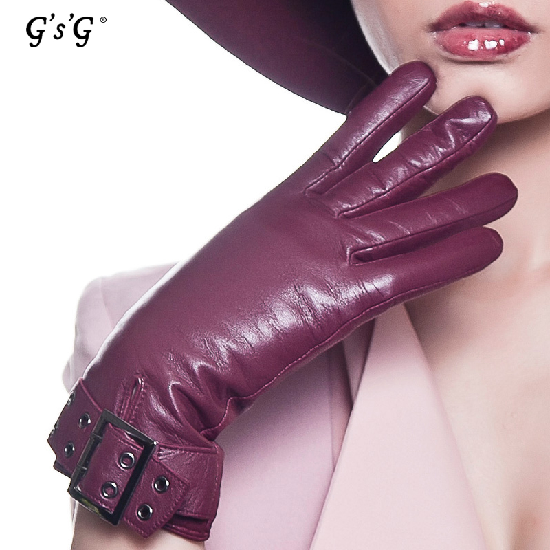 Free shipping  Hight quality Fashion Design Women's Genuine leather Elegant Gloves