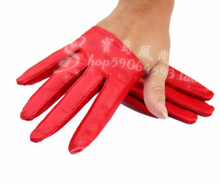 free shipping Hilton women's fashion short design sheepskin gloves genuine leather gloves