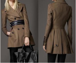 free shipping HK POST 2012 fashion style women windbreak lady coat worsted