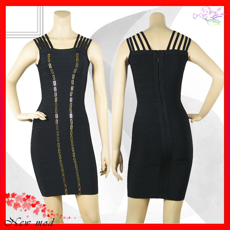 free Shipping HL Bandage Dress 2013 , Gradient Color Knitted Silk HL Bandage Evening Dress