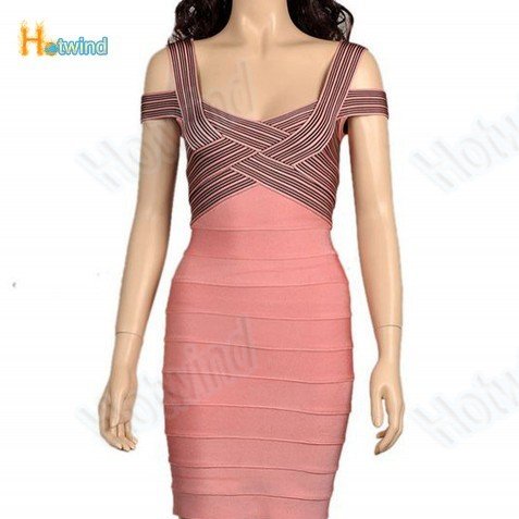 Free shipping HL Ladies' Fashion Sexy Pink Pattern Bandage Evening Dress hl Dress