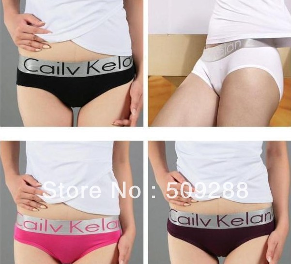 Free Shipping,holiday sale 10 pcs/ lot Best quality women's combed cotton underwear,silver band Boxer Shorts Brief underpants