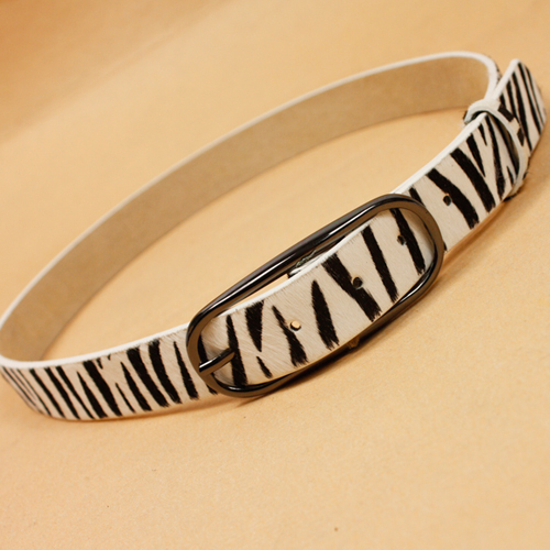 Free Shipping Horsehair zebra print leopard print genuine leather thin belt all-match strap female 2