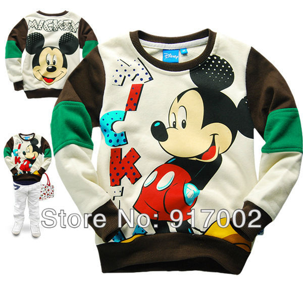 Free Shipping Hot 6pcs/lot Kids boys mickey t shirt/hoodies, baby girls Sweatshirts/hoody, kids Mickey coat/sweater