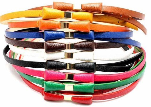 Free shipping!Hot!Fashion Faux Leather Premium S Shape Metal.Multiple color needle buckle belts.Bowknot belt.wholesalers (P23)