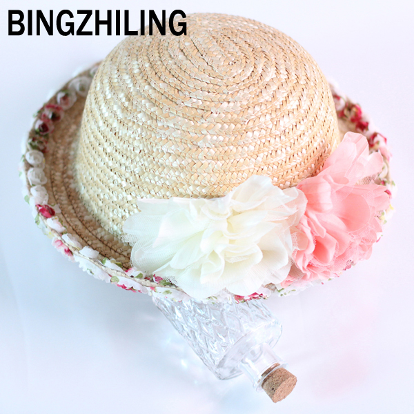 Free shipping hot Fashion lace hem roll-up cap big flower hat women's ccia dome cap sunbonnet female