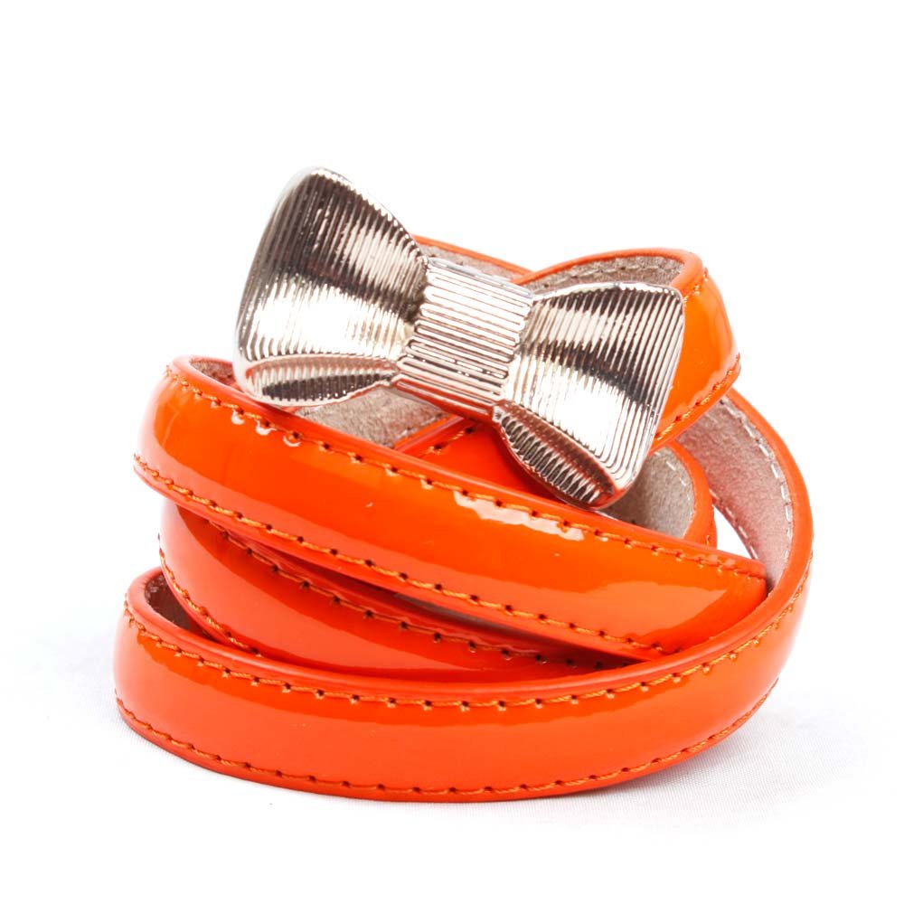 Free shipping Hot high-quality Women Bow Buckle Patent Leather Skinny Belt fashion ladies belts dBT-A165s with many colors