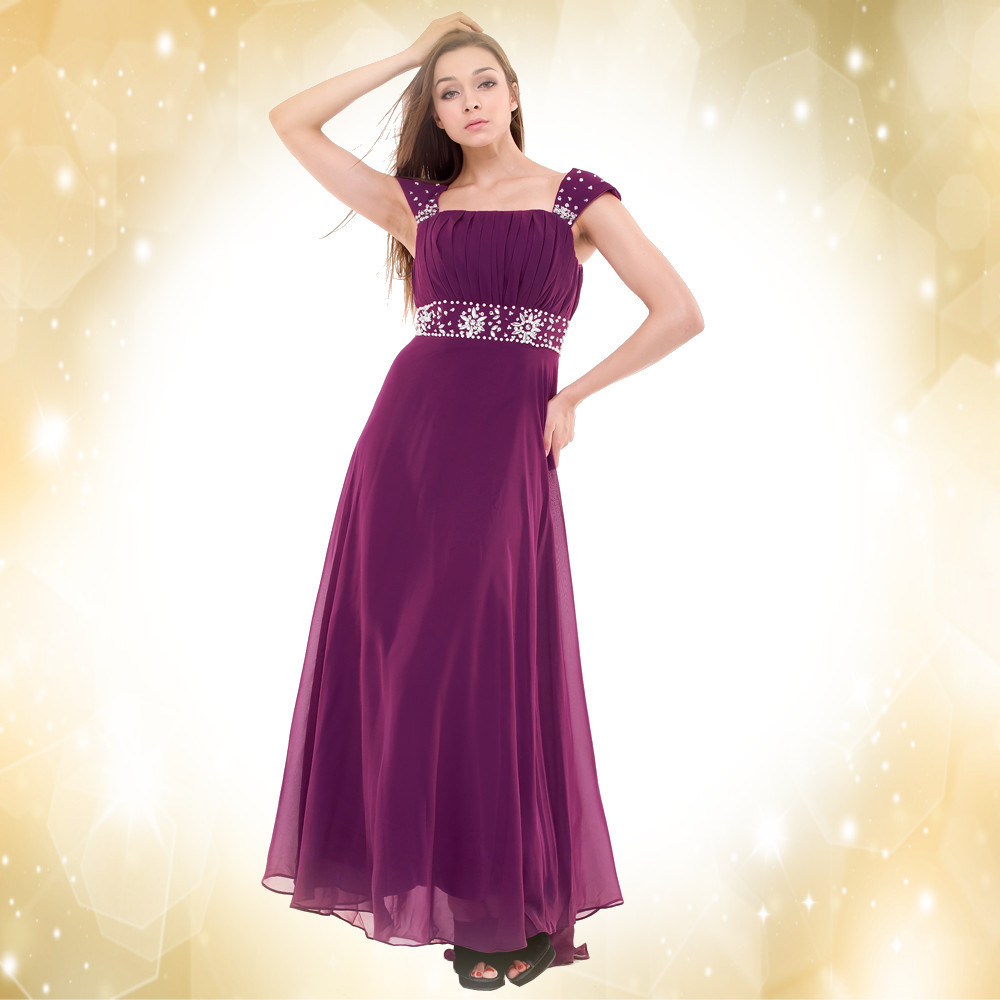 Free shipping, HOT Purple Bridesmaid Formal Prom Gown Dress Evening Ball Cocktail Elegant long Dress LF112