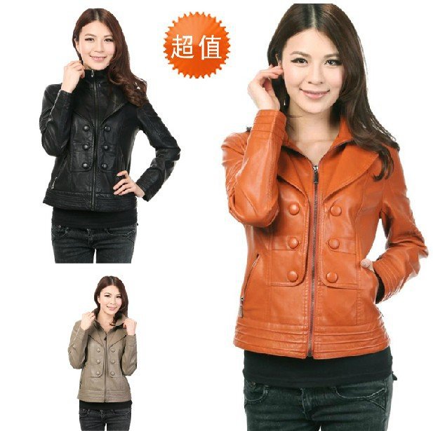 Free shipping !!! Hot sale 2013 Fashion Women High-grade genuine leather sheepskin plus size leather jacket coat / L-4XL