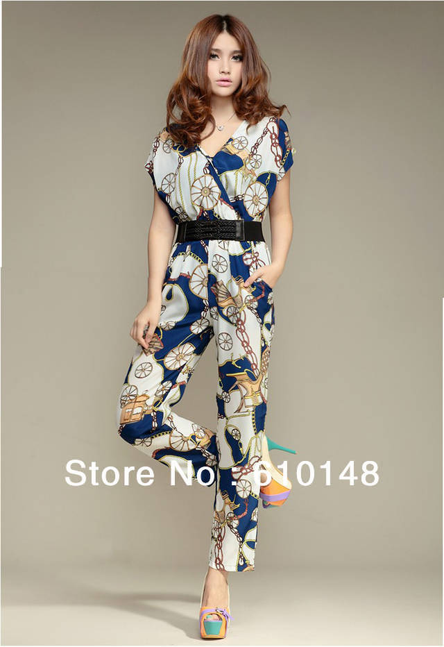 Free shipping HOT SALE!! 2013 New Casual elegant Sexy jumpsuit women 2013!!Belt included/European and American fashion style!!