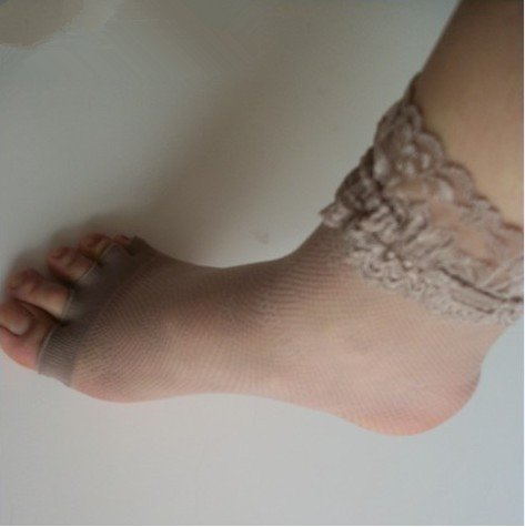 Free Shipping,Hot Sale,3 Pairs Women Laced Summer Elastic Footsie open-toed five toe Socks (peep-toe)