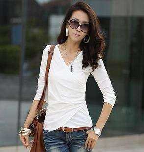 Free shipping,hot sale all-match solid two colors cotton tops,high quality t shirts,Wholesale&Retail