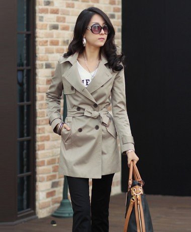 Free Shipping Hot Sale Autumn New Arrival Fashion Double Breasted Bowknot Long Sleeve Long Coat