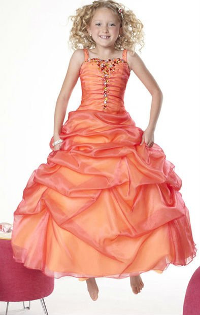 Free Shipping Hot-sale Beautiful Embroidery and Beaded Spaghetti StrapsTaffeta Flower Girl Dress / Child Dress/Ball Gown Dresses