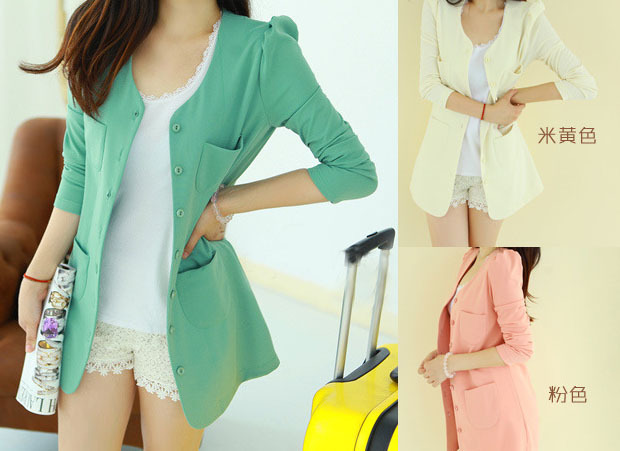 Free shipping! Hot sale!Candy Color Womens Casual Suits Blazer Jacket Outerwear Coats YJ_O_007