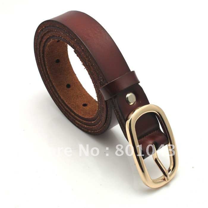 Free shipping hot sale fashion genuine leather woman belt mixed order wholesale cowhide women's thin waistbelt