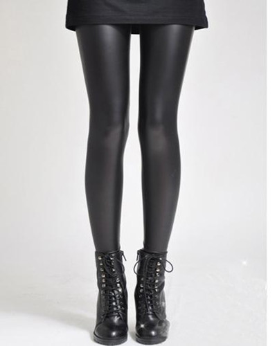 Free Shipping Hot Sale Fashion Matted Faux Leather Liquid Leggings Slim Footless Tights Stretch Pants