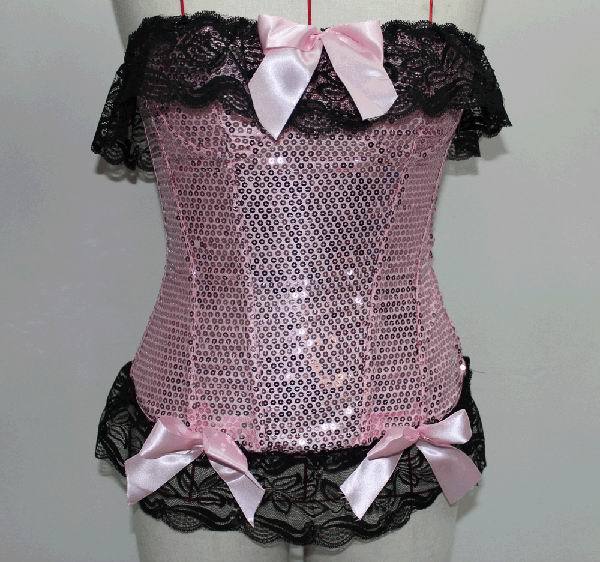 Free shipping!Hot Sale Free Shipping Women Sexy Slimming Long Lined Pink Satin Brocade Waist Training Corset G-string