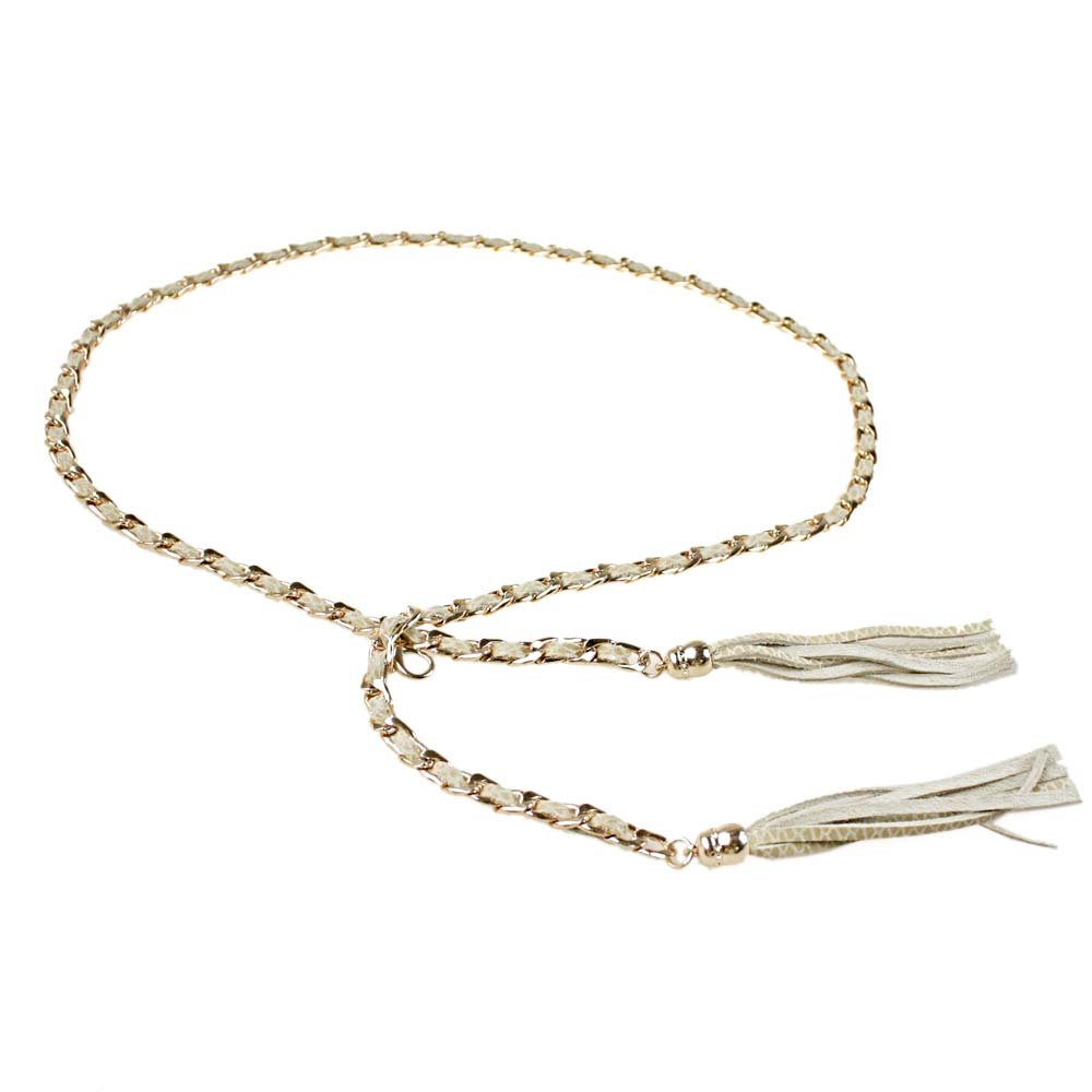 Free shipping Hot-sale high-quality fashion ladies belts Women Tassel Genuine Leather Chain Woven Hip Belt Skinny Belt dfBT-D056