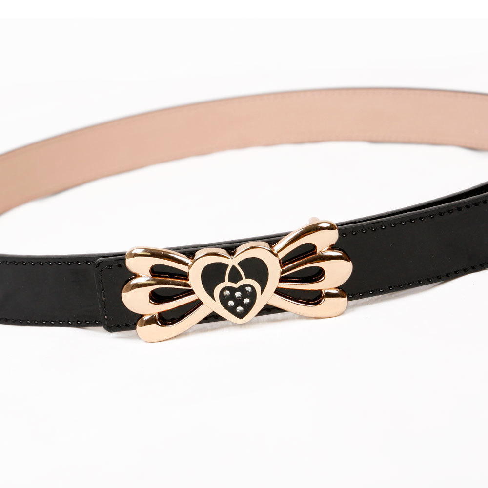 Free shipping Hot-sale high-quality Gold Toned Heart Buckle Patent Leather 1" Belt Women Belt Fashion Belt cv BT-B437 xc