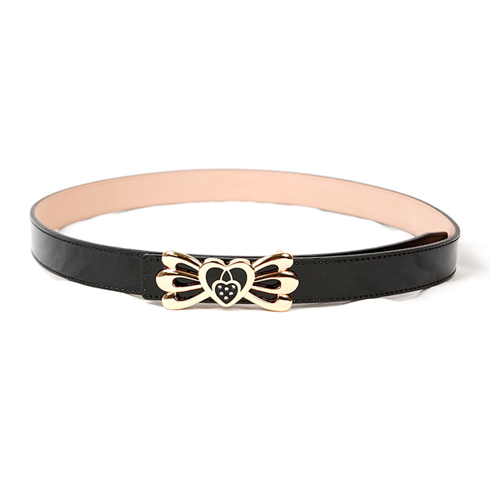 Free shipping Hot-sale high-quality Gold Toned Heart Buckle Patent Leather 1" Belt Women Belt Fashion Belt xn BT-B437 mn