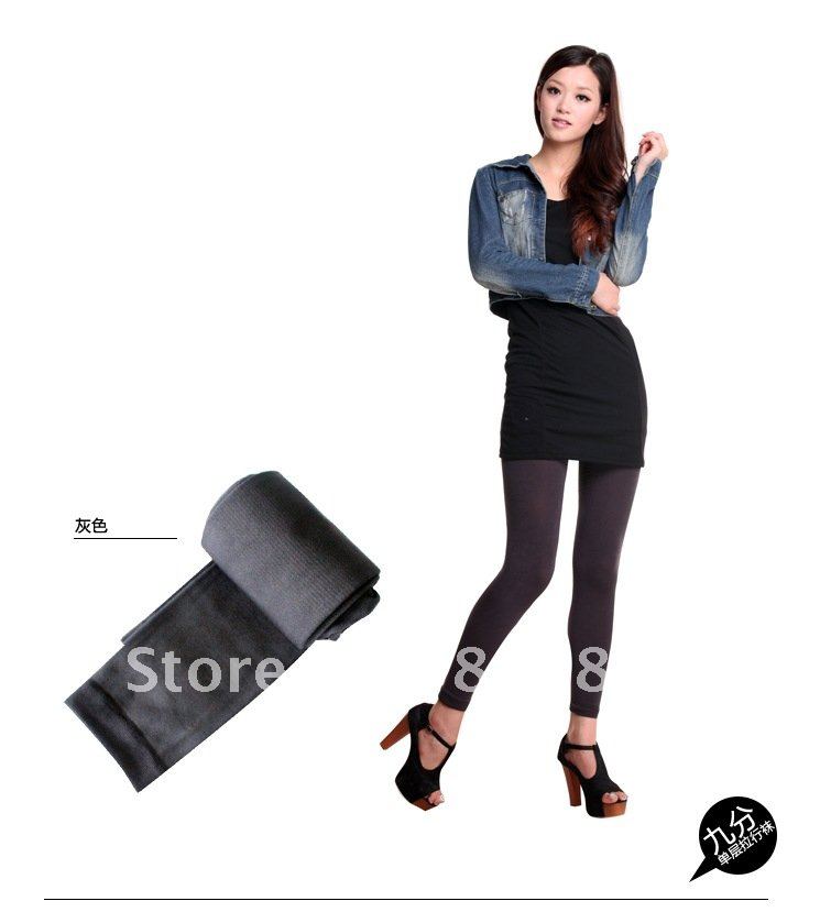 Free Shipping! hot sale! High quality New Style Women Winter Thicken Nine minutes of pants Tights 800D