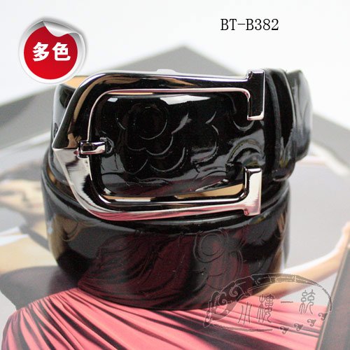Free shipping Hot-sale high-quality Sliver Pin Buckle Women Patent Leather Flower Embossed Belt fashion ladies belts BT-B382