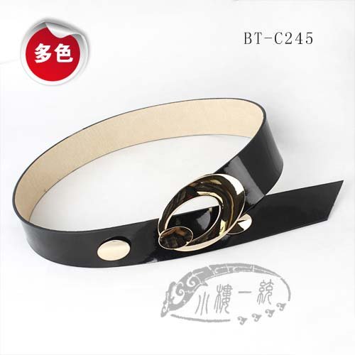 Free shipping Hot-sale high-quality Women Gold Toned Interlocking Buckle Patent Leather Hip Belt gBT-c245g Fashion belts