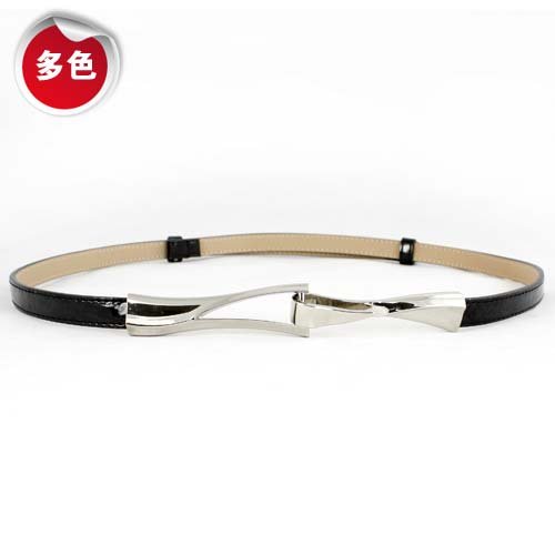 Free shipping hot-sale High-quality Women Interlocking Buckle Patent Leather Skinny Belt ladies belts yBT-A136y