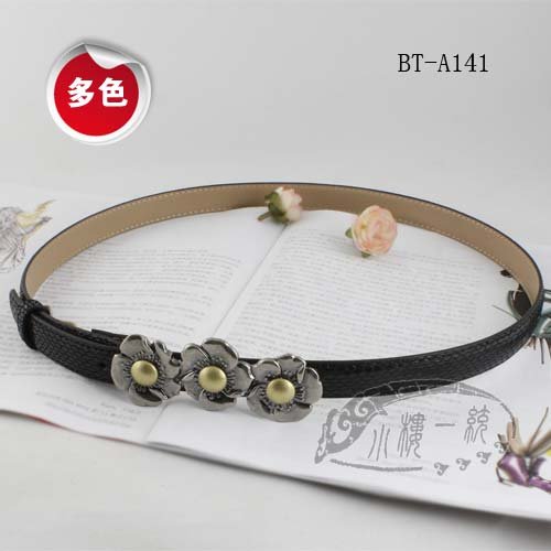 Free shipping Hot-sale imported high-quality  Blossom Buckle Women Genuine Leather Fish skin Belt fashion ladies belts xBT-A141x