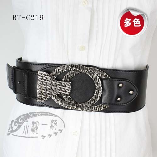 Free shipping Hot-sale imported high-quality  BOHO Women Interlocking Buckle Leather X Wide Hip Belt   Fashion Belts wBT-C219w