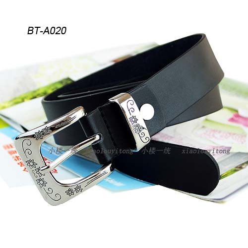 Free shipping Hot-sale imported high-quality fashion ladies belts Women Black/Brown Leather sliver buckle Belt  BT-A020