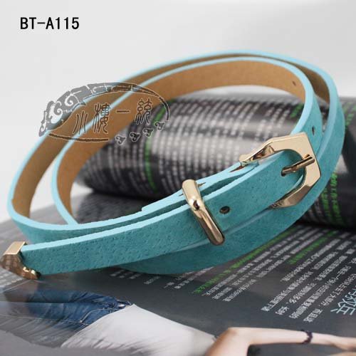 Free shipping Hot-sale imported high-quality fashion ladies belts Women Skinny leather Belt with Pin Buckle Many Colors aBT-A115