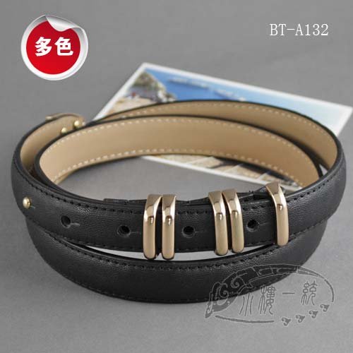 Free shipping Hot-sale imported high-quality Gold Rings Women Faux Leather Skinny Belt ladies' fashion belts BT-A132-fd