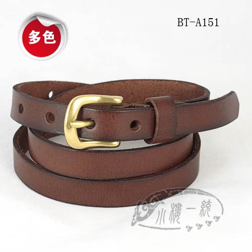 Free shipping Hot-sale imported high-quality ladies' belt Women Brass Pin Buckle Genuine Leather Skinny Belts aBT-A151a