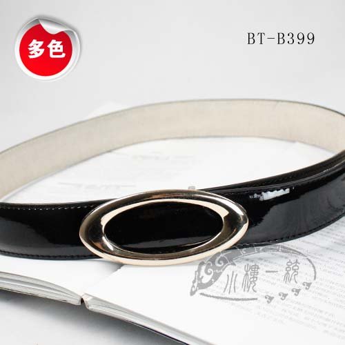 Free shipping Hot-sale imported high-quality ladies' belt Women Oval Buckle Genuine Patent Leather 1.3" Belts aBT-B399a