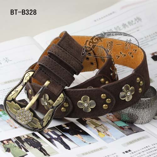 Free shipping Hot-sale imported high-quality Pin Buckle Women Suede Leather Stud Belt Fashion ladies belts Many colors dBT-B328d