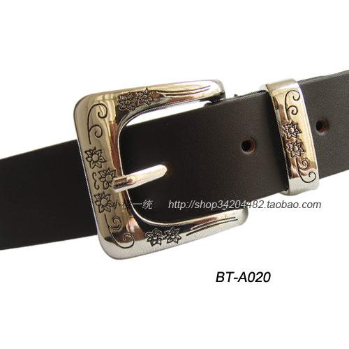Free shipping Hot-sale imported high-quality Women Black/Brown Leather sliver buckle Belt/lady's belt  aBT-A020a