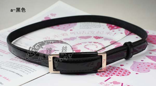 Free shipping Hot-sale imported high-quality Women Patent Leather Skinny Fashion Belt fashion ladies belts Many colors BT-A116-i