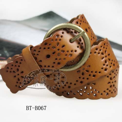 Free shipping Hot-sale imported high-quality  Women Perforated Geninue Leather Pin Buckle Belt fashion ladies belts BT-B067
