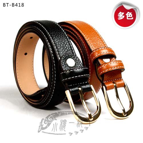 Free shipping Hot-sale imported high-quality Women Pin Buckle Genuine Leather calfhide 1" Belt fashion ladies belts dBT-B418s