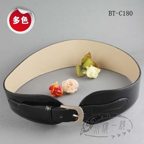 Free shipping Hot-sale imported high-quality Women Pin Buckle Genuine Patent Leather Wide Wrap Waist Belt Cinch Belt fgBT-C180
